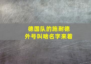 德国队的施耐德外号叫啥名字来着