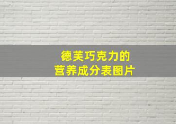 德芙巧克力的营养成分表图片