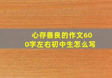 心存善良的作文600字左右初中生怎么写