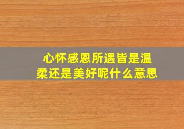 心怀感恩所遇皆是温柔还是美好呢什么意思