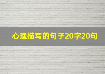 心理描写的句子20字20句