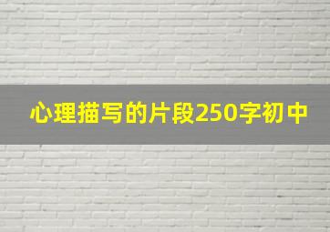 心理描写的片段250字初中