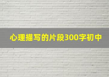 心理描写的片段300字初中