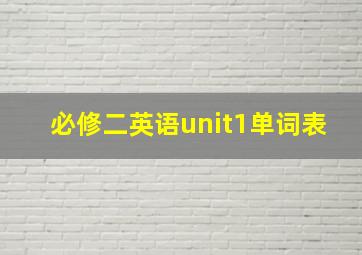 必修二英语unit1单词表