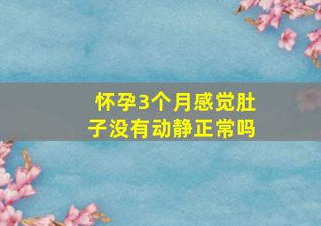 怀孕3个月感觉肚子没有动静正常吗