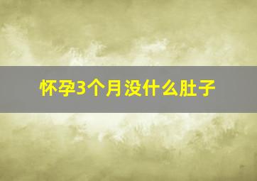 怀孕3个月没什么肚子