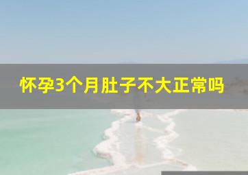 怀孕3个月肚子不大正常吗