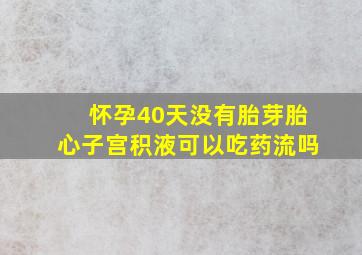 怀孕40天没有胎芽胎心子宫积液可以吃药流吗