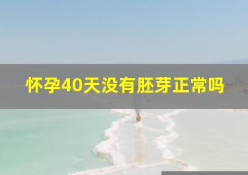 怀孕40天没有胚芽正常吗