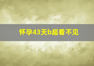 怀孕43天b超看不见