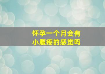 怀孕一个月会有小腹疼的感觉吗