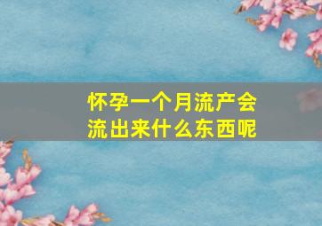 怀孕一个月流产会流出来什么东西呢