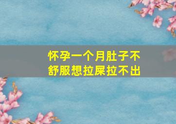 怀孕一个月肚子不舒服想拉屎拉不出