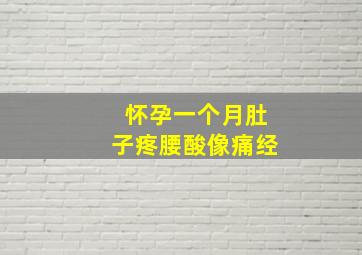 怀孕一个月肚子疼腰酸像痛经