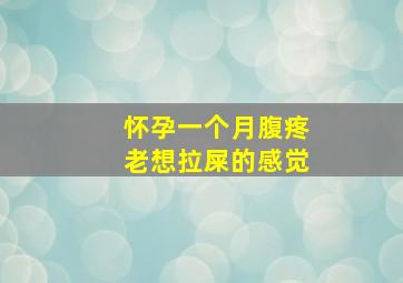 怀孕一个月腹疼老想拉屎的感觉