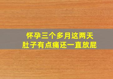 怀孕三个多月这两天肚子有点痛还一直放屁