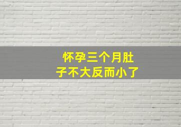 怀孕三个月肚子不大反而小了