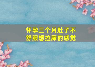 怀孕三个月肚子不舒服想拉屎的感觉