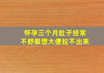 怀孕三个月肚子经常不舒服想大便拉不出来