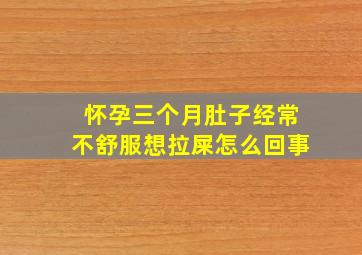 怀孕三个月肚子经常不舒服想拉屎怎么回事