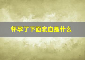 怀孕了下面流血是什么