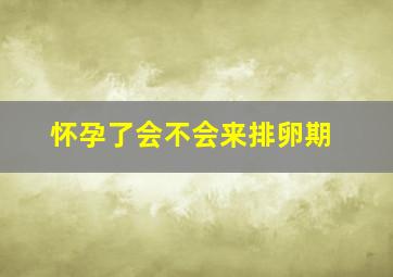 怀孕了会不会来排卵期