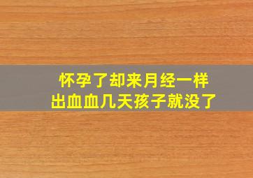 怀孕了却来月经一样出血血几天孩子就没了