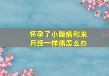 怀孕了小腹痛和来月经一样痛怎么办