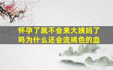 怀孕了就不会来大姨妈了吗为什么还会流褐色的血