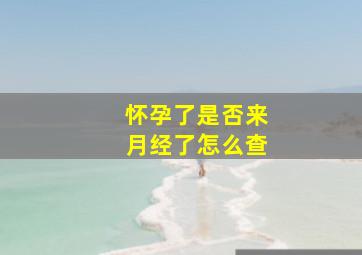 怀孕了是否来月经了怎么查