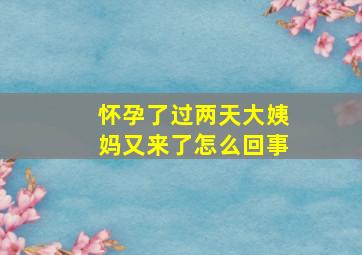 怀孕了过两天大姨妈又来了怎么回事