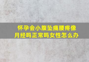 怀孕会小腹坠痛腰疼像月经吗正常吗女性怎么办