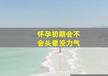 怀孕初期会不会头晕没力气