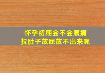 怀孕初期会不会腹痛拉肚子放屁放不出来呢