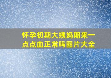 怀孕初期大姨妈期来一点点血正常吗图片大全