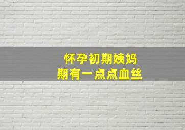 怀孕初期姨妈期有一点点血丝