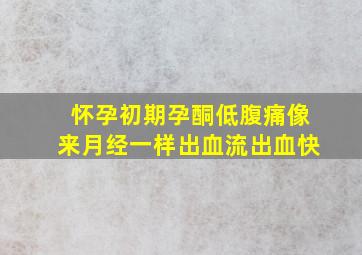 怀孕初期孕酮低腹痛像来月经一样出血流出血快