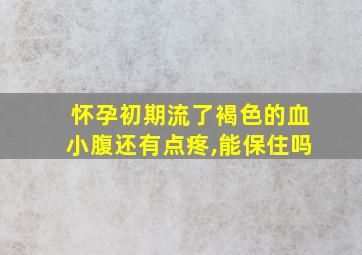 怀孕初期流了褐色的血小腹还有点疼,能保住吗