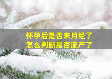 怀孕后是否来月经了怎么判断是否流产了