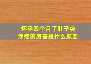 怀孕四个月了肚子突然疼的厉害是什么原因