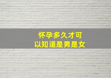 怀孕多久才可以知道是男是女