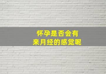 怀孕是否会有来月经的感觉呢