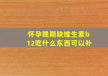 怀孕晚期缺维生素b12吃什么东西可以补