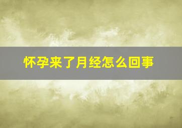 怀孕来了月经怎么回事