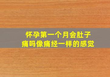 怀孕第一个月会肚子痛吗像痛经一样的感觉