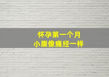 怀孕第一个月小腹像痛经一样