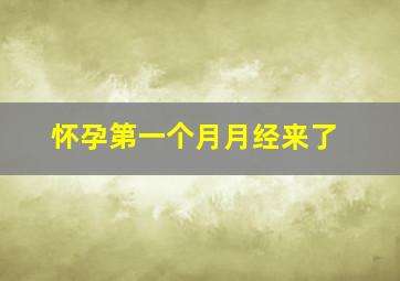 怀孕第一个月月经来了