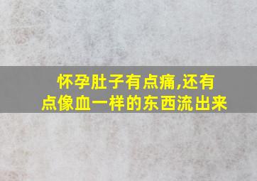 怀孕肚子有点痛,还有点像血一样的东西流出来