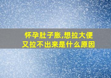 怀孕肚子胀,想拉大便又拉不出来是什么原因