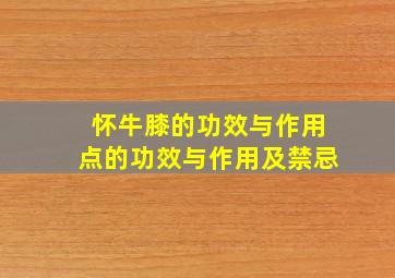 怀牛膝的功效与作用点的功效与作用及禁忌